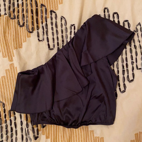 Showpo. Tops - Showpo One Shoulder Silky Crop Top